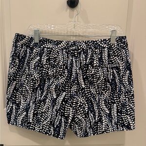White House Black Market Navy and White Patterned Shorts